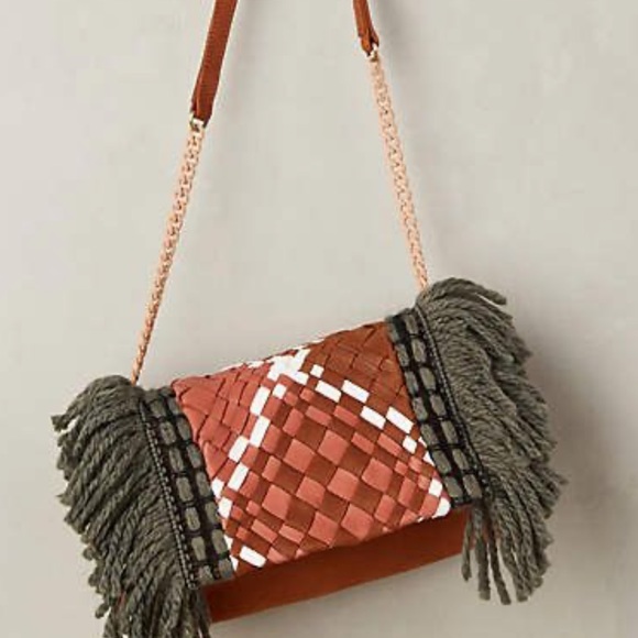 Anthropologie Handbags - Anthropologie Claramonte Zaza Fringed‎ Leather Crossbody Bag